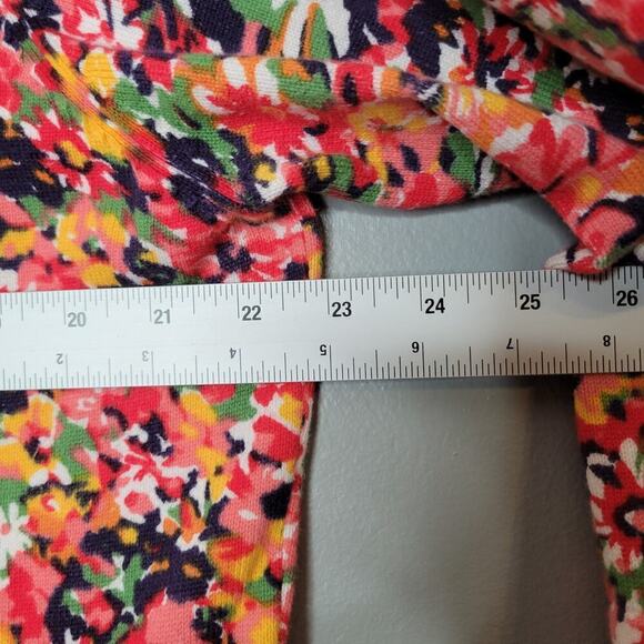 Isaac Mizrahi Live sweater women's size L cotton multicolor floral knit cardigan - Picture 6 of 9